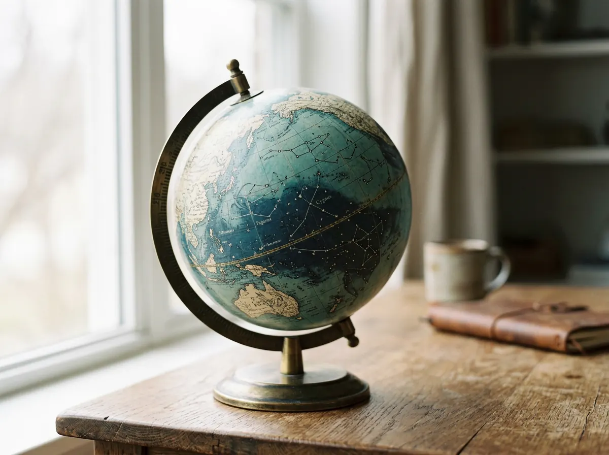 Celestial globe with constellation lines for birth chart readings